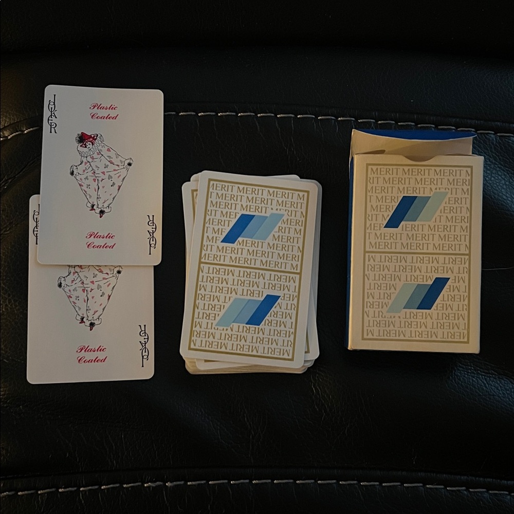 Vintage Merit Cigarette Playing Cards - Promotional, 1970s-1980s, Plastic Coated